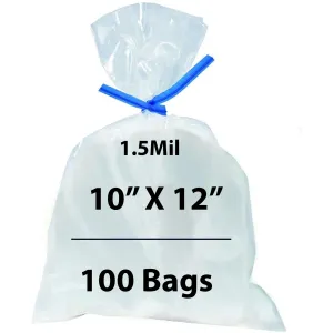 10X12 inches Polypropylene Bags 1.5 Mil Clear Flat