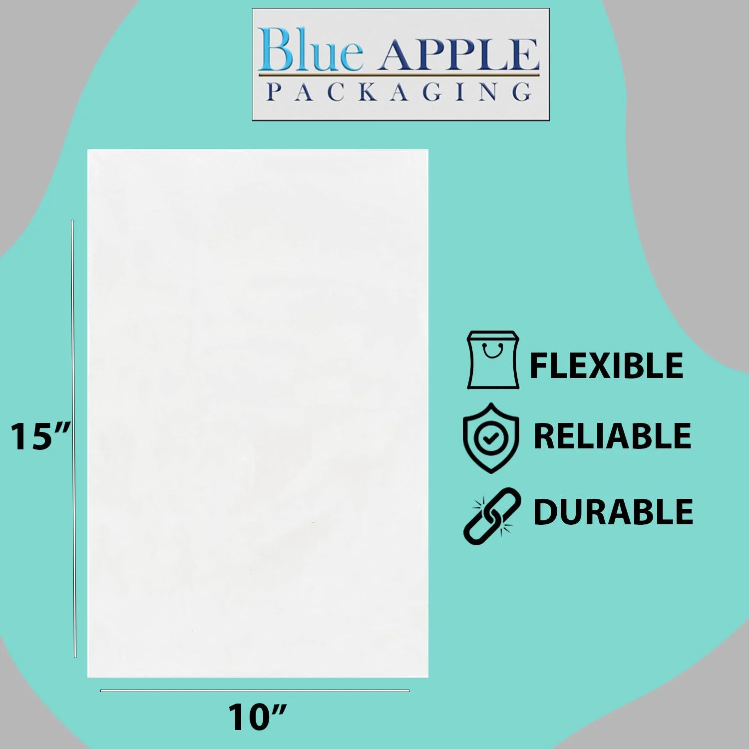 10X15 inches Clear Flat Poly Bags 1.5Mil Open Top (LDPE)