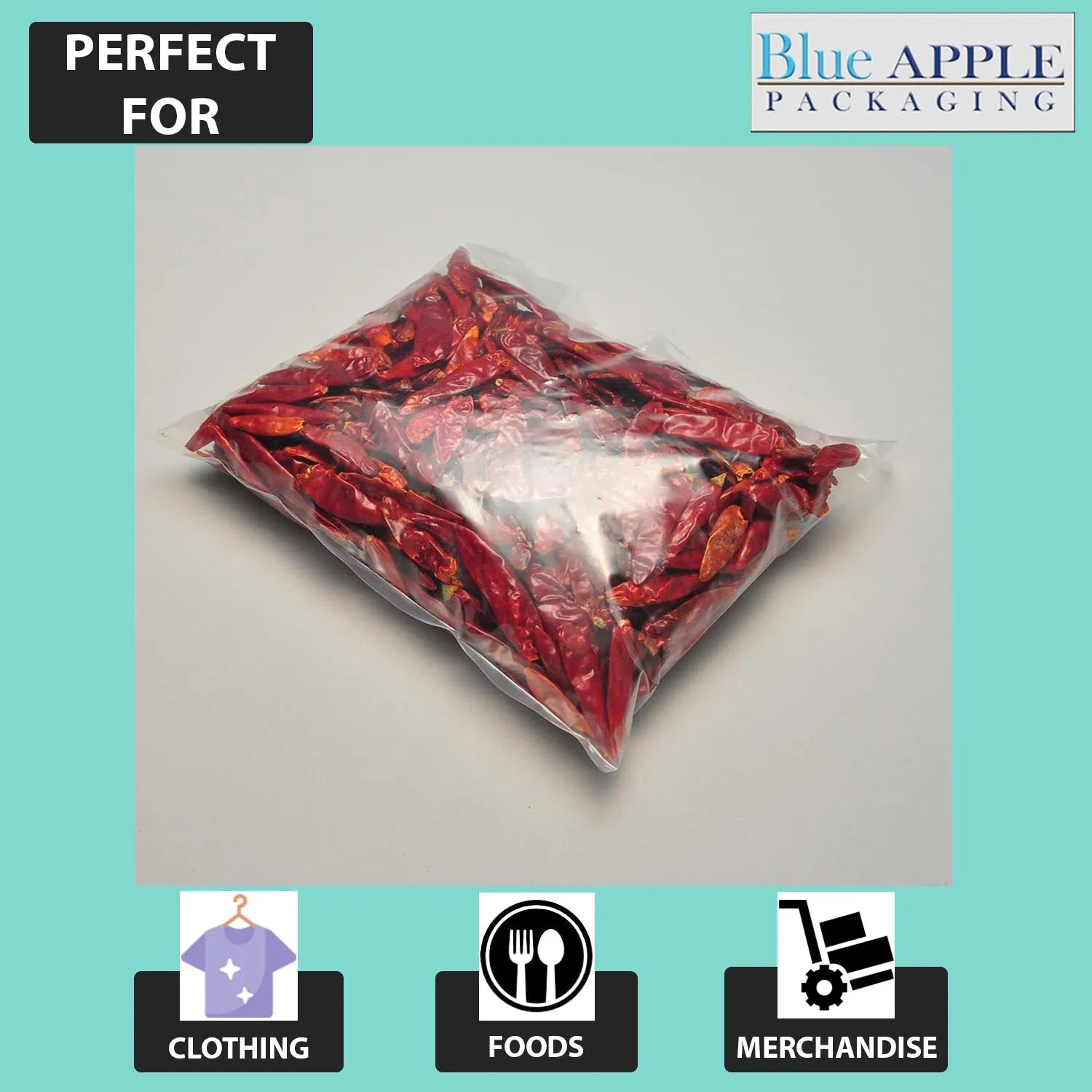 10X15 inches Clear Flat Poly Bags 1.5Mil Open Top (LDPE)