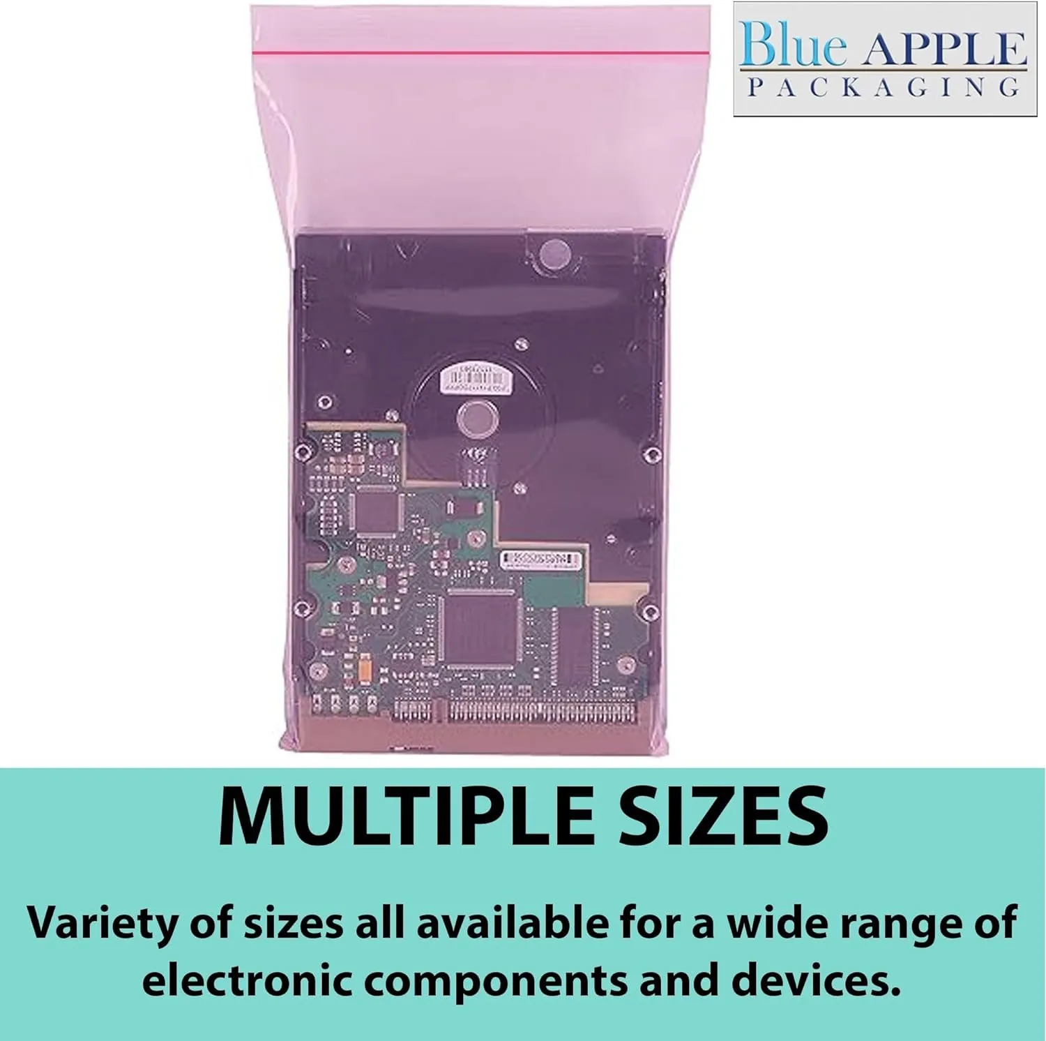 12X15 inches Pink Anti Static Zip Lock Bags 4 Mil