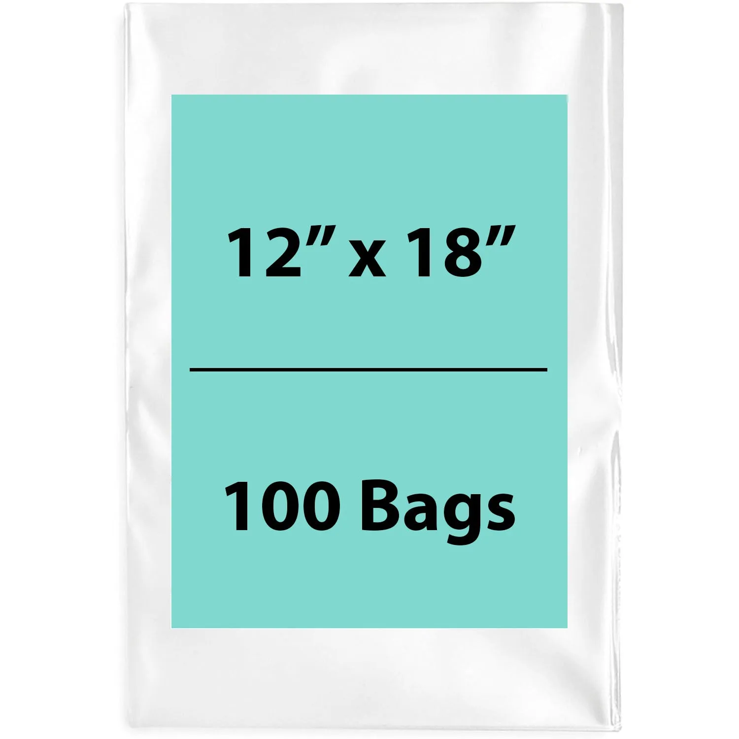 12X18 inches Clear Flat Poly Bags 1.5Mil Open Top (LDPE)
