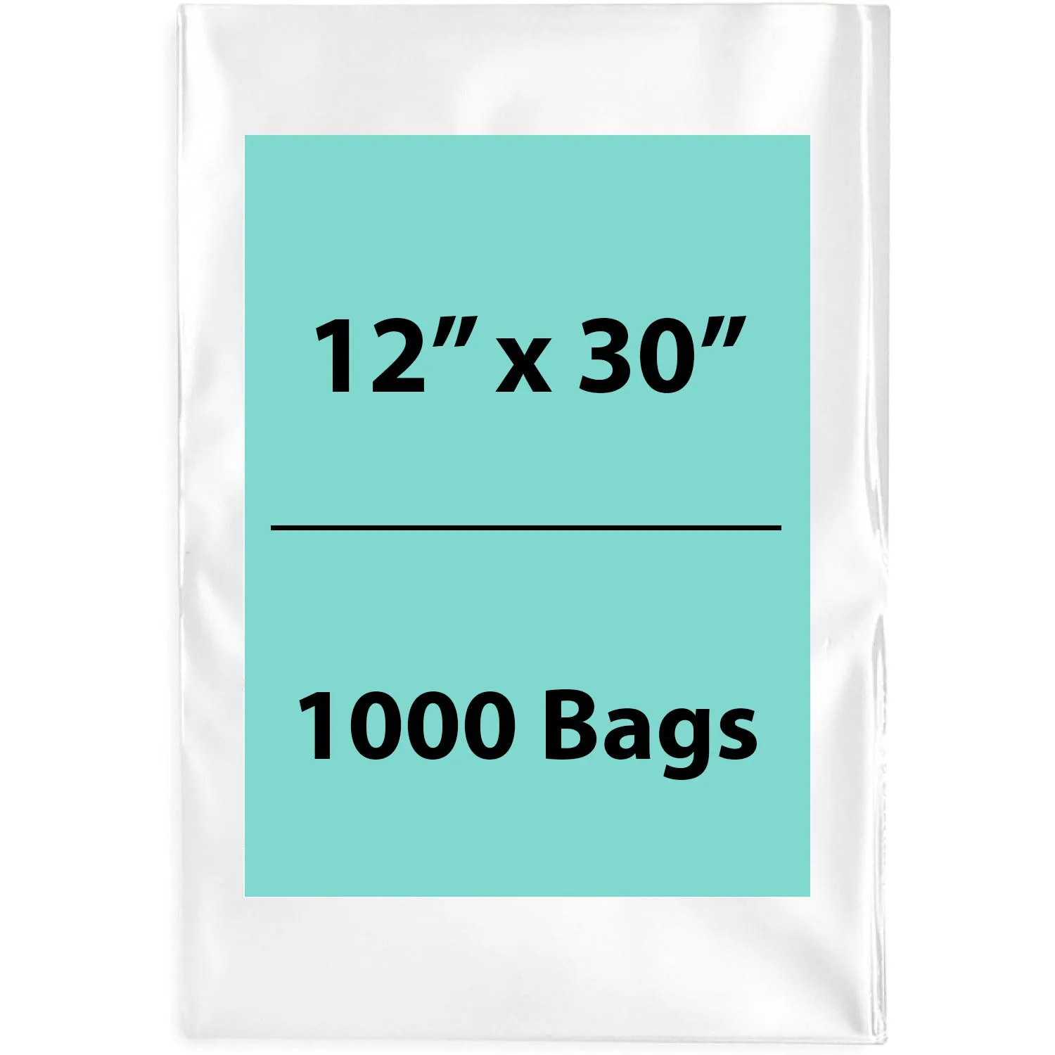 12X30 inches Clear Flat Poly Bags 1.5Mil Open Top (LDPE)