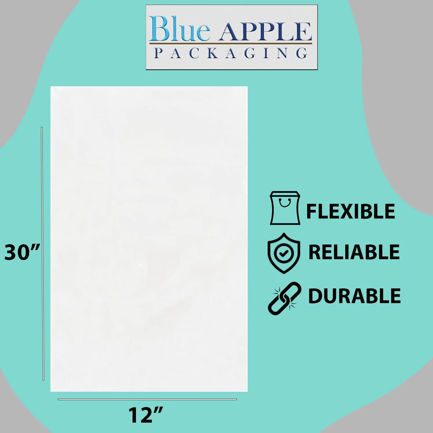 12X30 inches Clear Flat Poly Bags 1.5Mil Open Top (LDPE)
