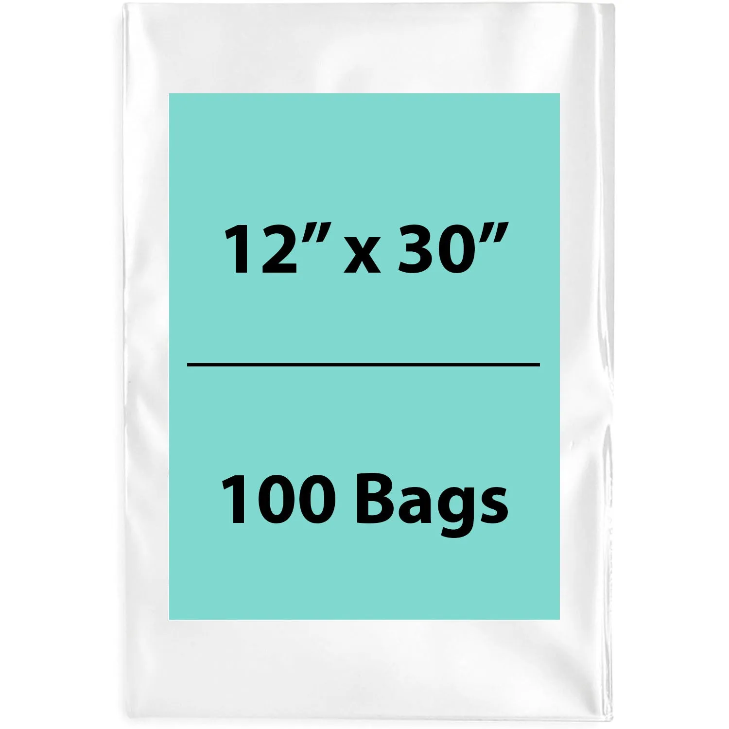 12X30 inches Clear Flat Poly Bags 1.5Mil Open Top (LDPE)