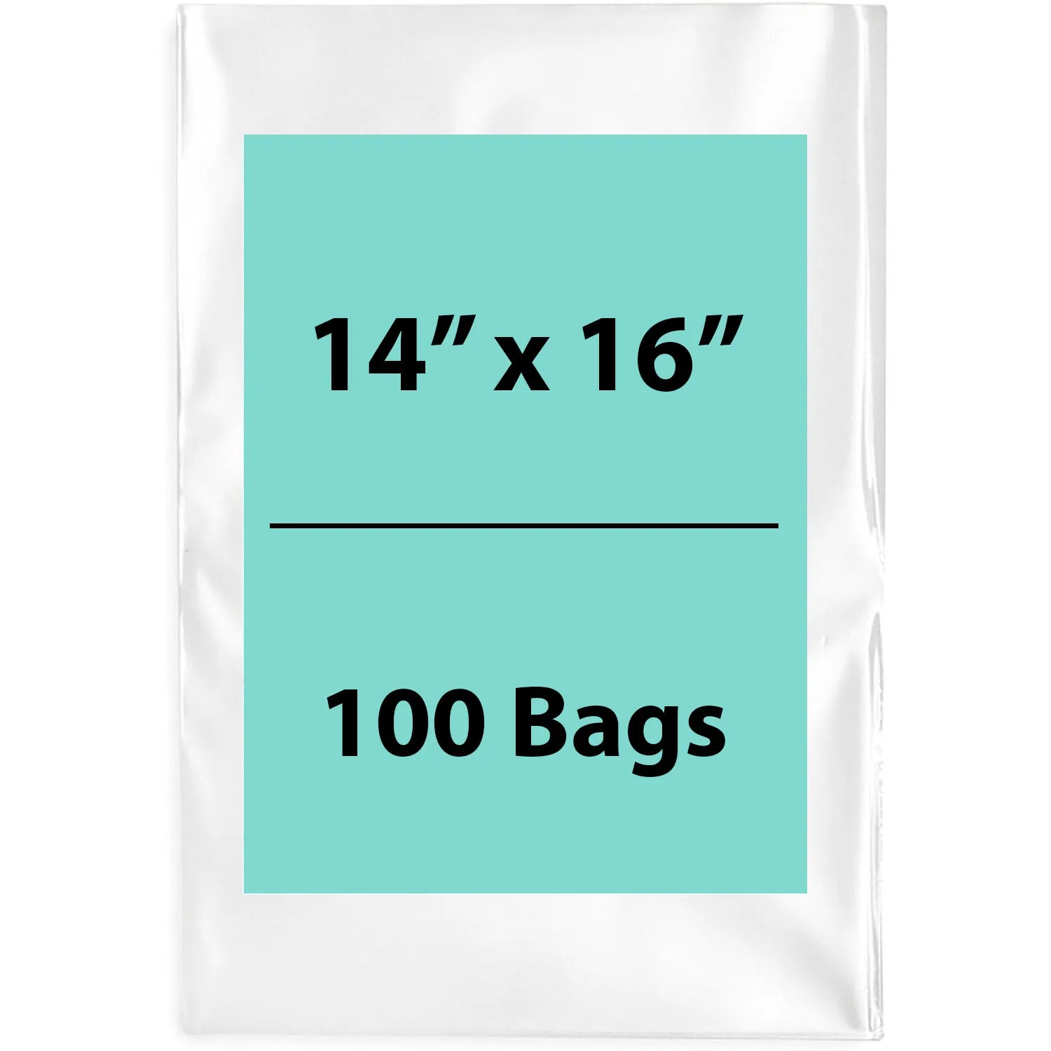 14X16 inches Clear Flat Poly Bags 4Mil Open Top (LDPE)