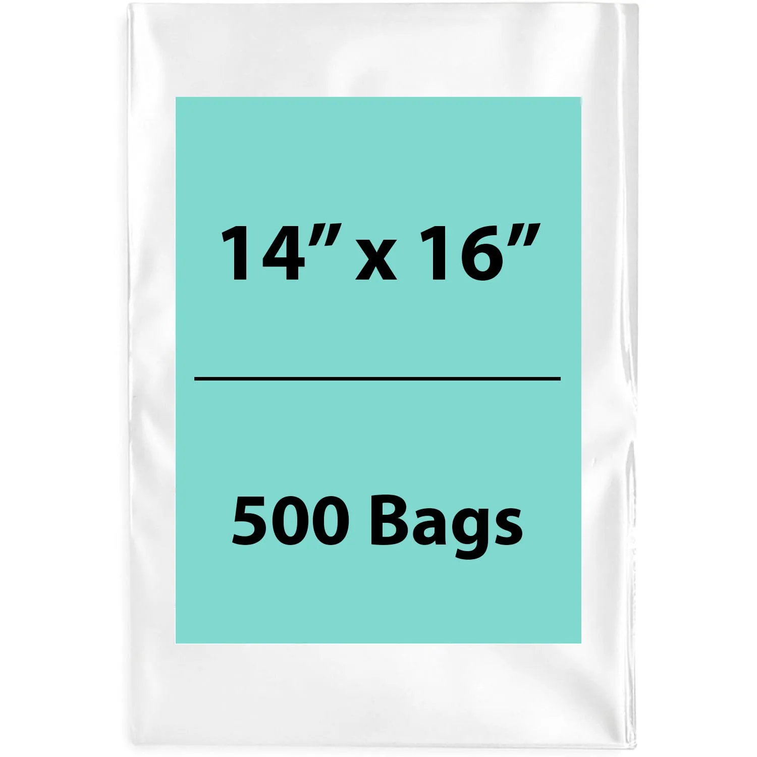 14X16 inches Clear Flat Poly Bags 4Mil Open Top (LDPE)