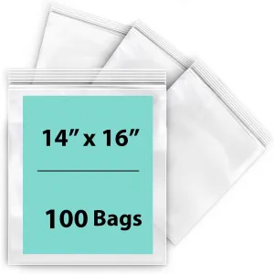 14X16 inches Reclosable Single Line Zipper Poly Bags 2 Mil (LDPE)