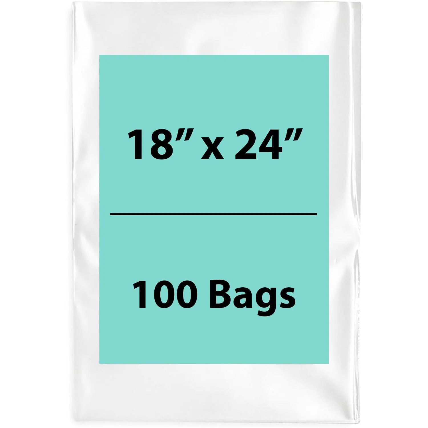 18X24 inches Clear Flat Poly Bags 2Mil Open Top (LDPE)