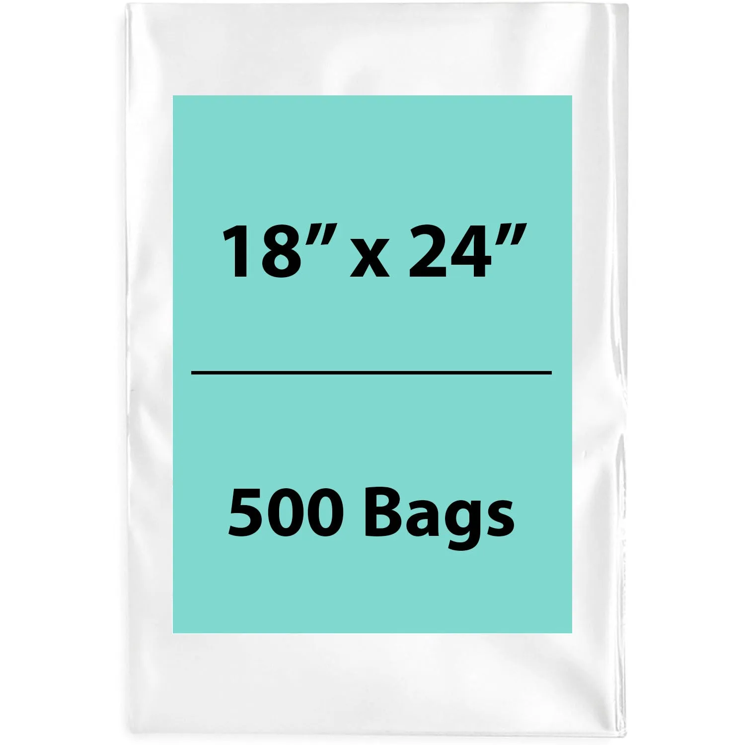 18X24 inches Clear Flat Poly Bags 2Mil Open Top (LDPE)
