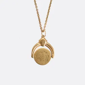 1950's Gold "Kiss My Ass" Spinner Pendant