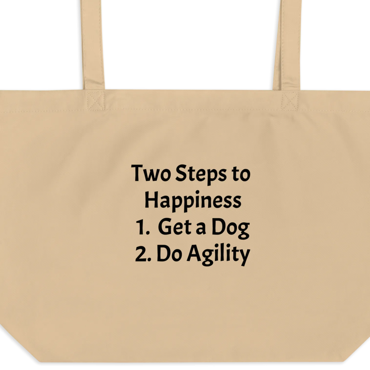 2 Steps to Happiness - Agility X-Large Tote/ Shopping Bags