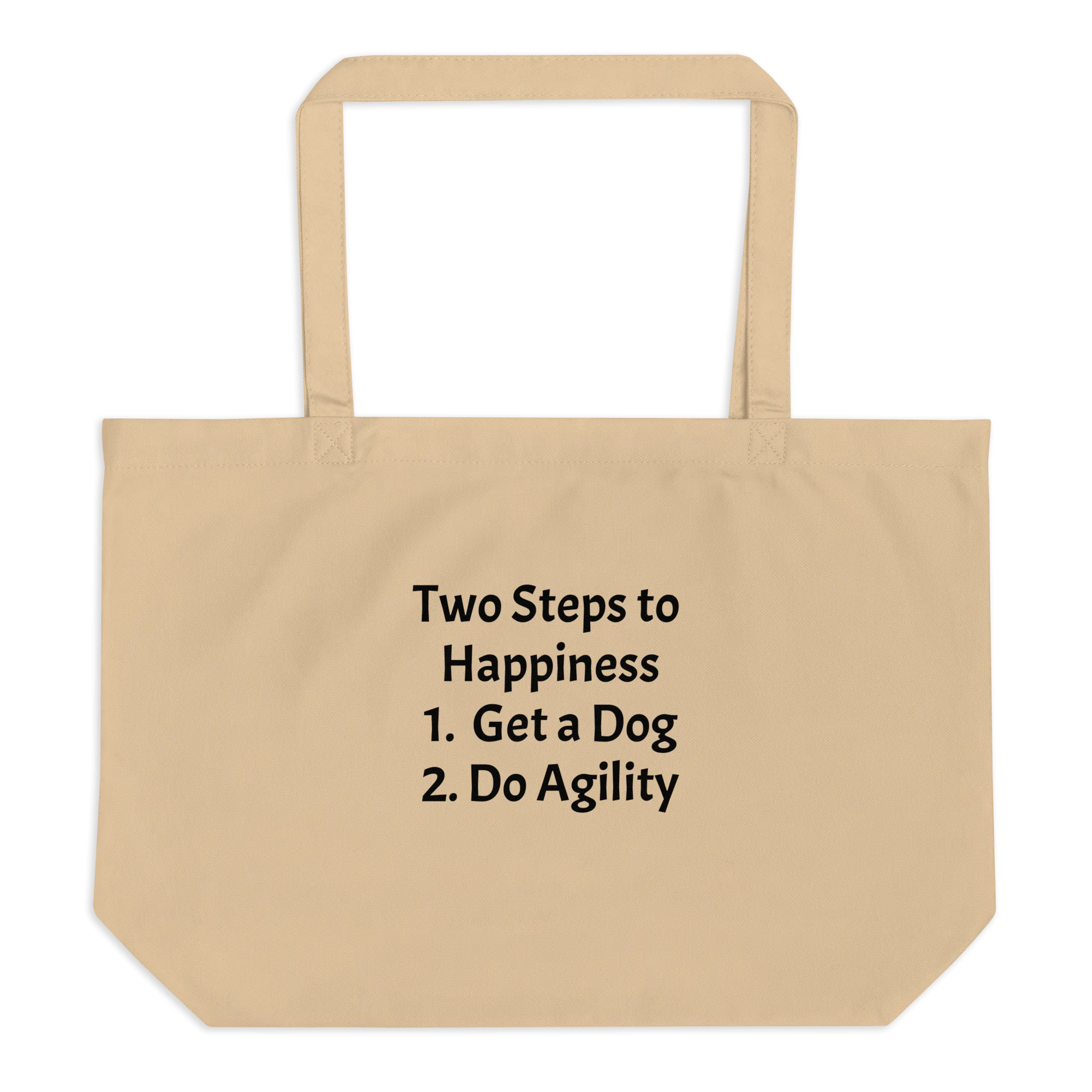 2 Steps to Happiness - Agility X-Large Tote/ Shopping Bags