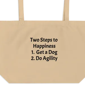 2 Steps to Happiness - Agility X-Large Tote/ Shopping Bags