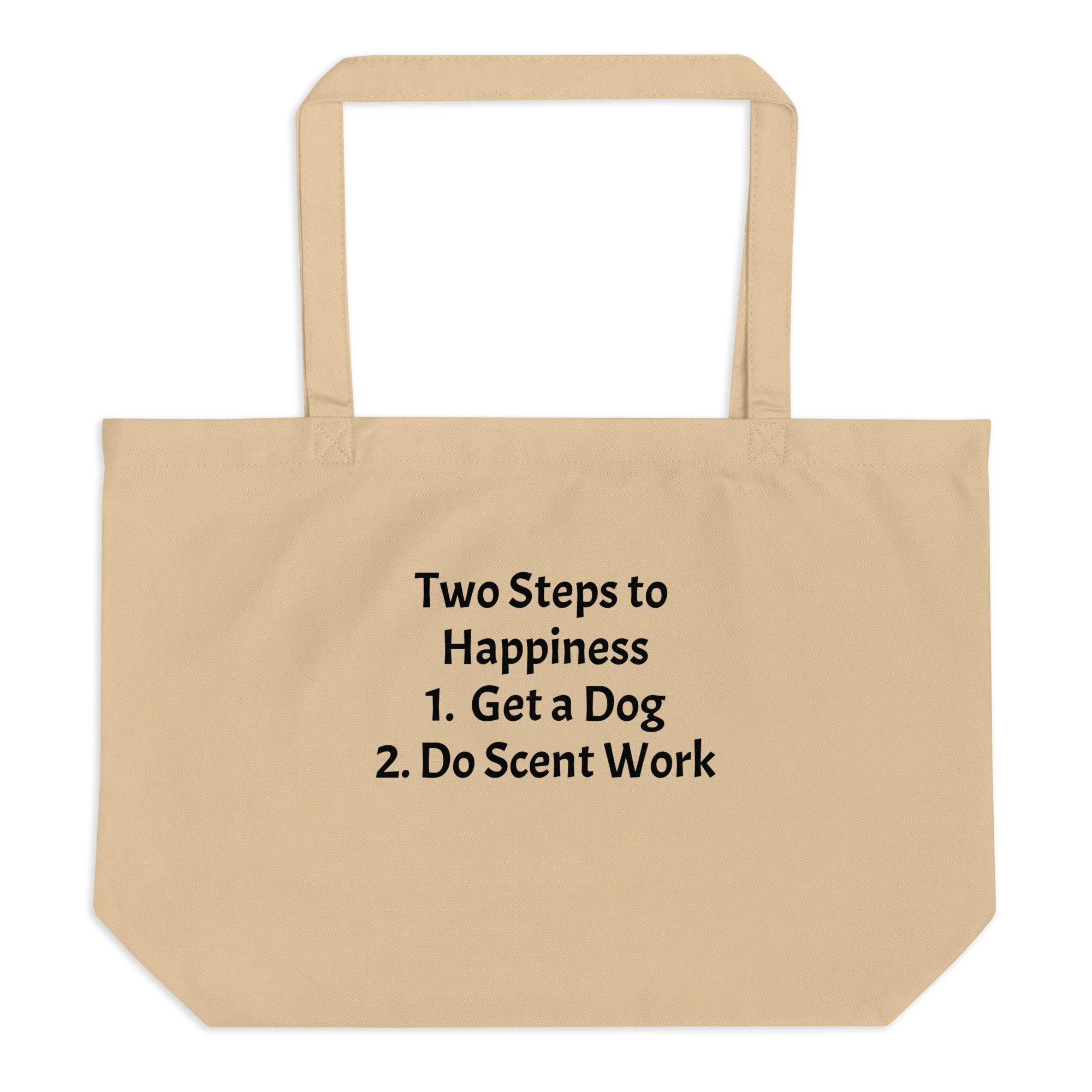 2 Steps to Happiness - Scent Work X-Large Tote/ Shopping Bags