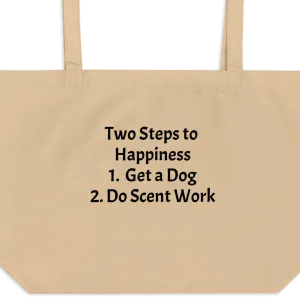 2 Steps to Happiness - Scent Work X-Large Tote/ Shopping Bags