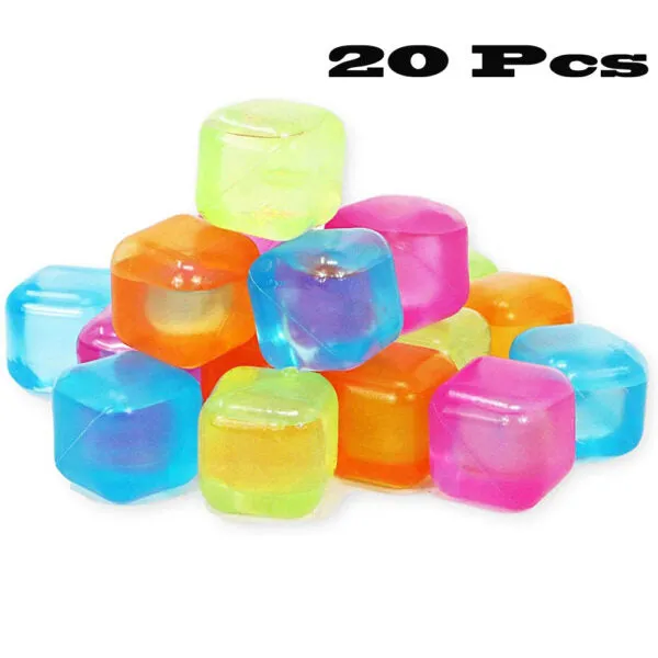 20pcs Reusable Ice Cube With Different Color