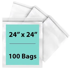 24X24 inches Reclosable Single Line Zipper Poly Bags 2 Mil (LDPE)