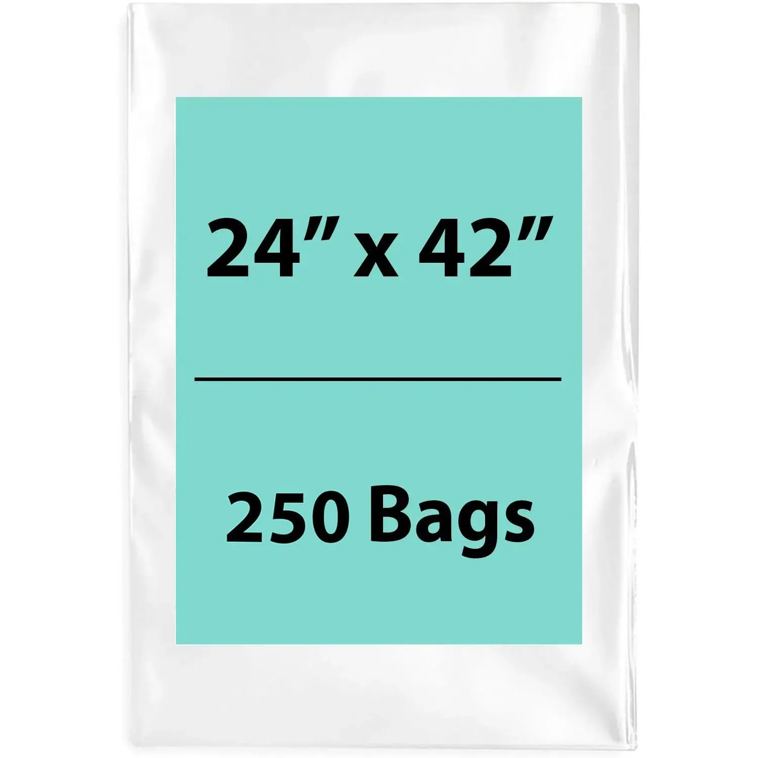 24X42 inches Clear Flat Poly Bags 2Mil Open Top (LDPE)