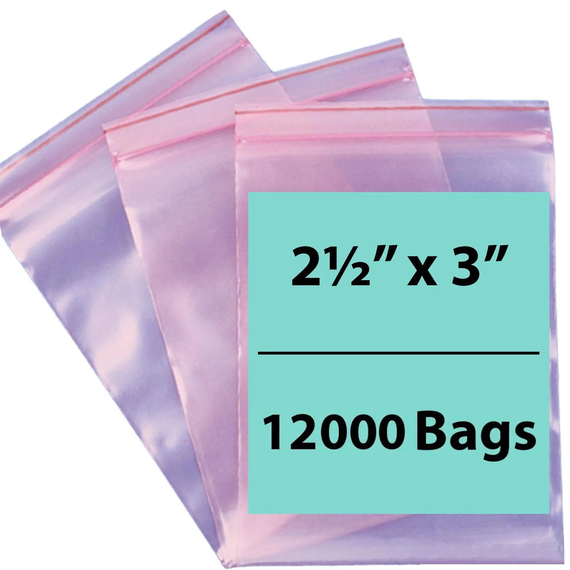 2.5X3 inches Pink Anti Static Zip Lock Bags 4 Mil