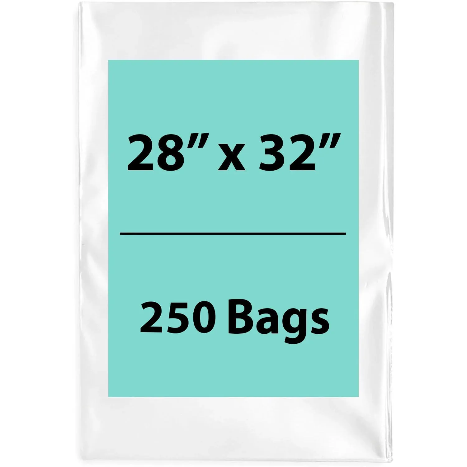 28X32 inches Clear Flat Poly Bags 2Mil Open Top (LDPE)