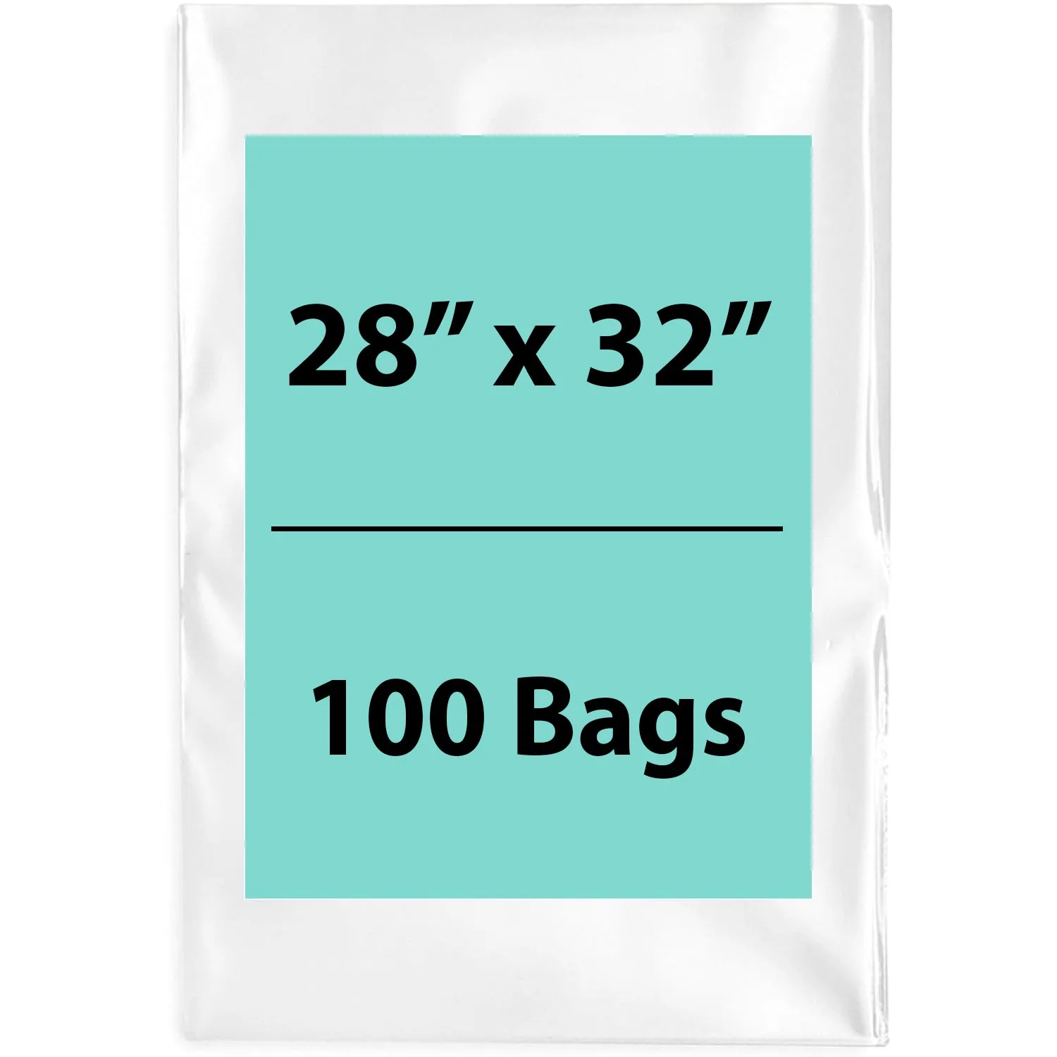 28X32 inches Clear Flat Poly Bags 2Mil Open Top (LDPE)