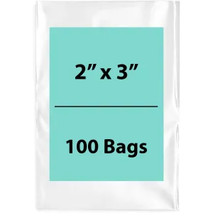 2X3 inches Clear Flat Poly Bags 4Mil Open Top (LDPE)