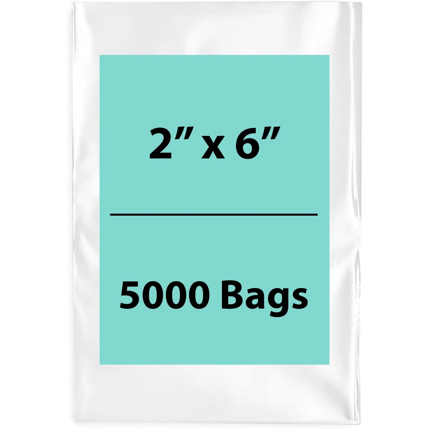 2X6 inches Clear Flat Poly Bags 2Mil Open Top (LDPE)