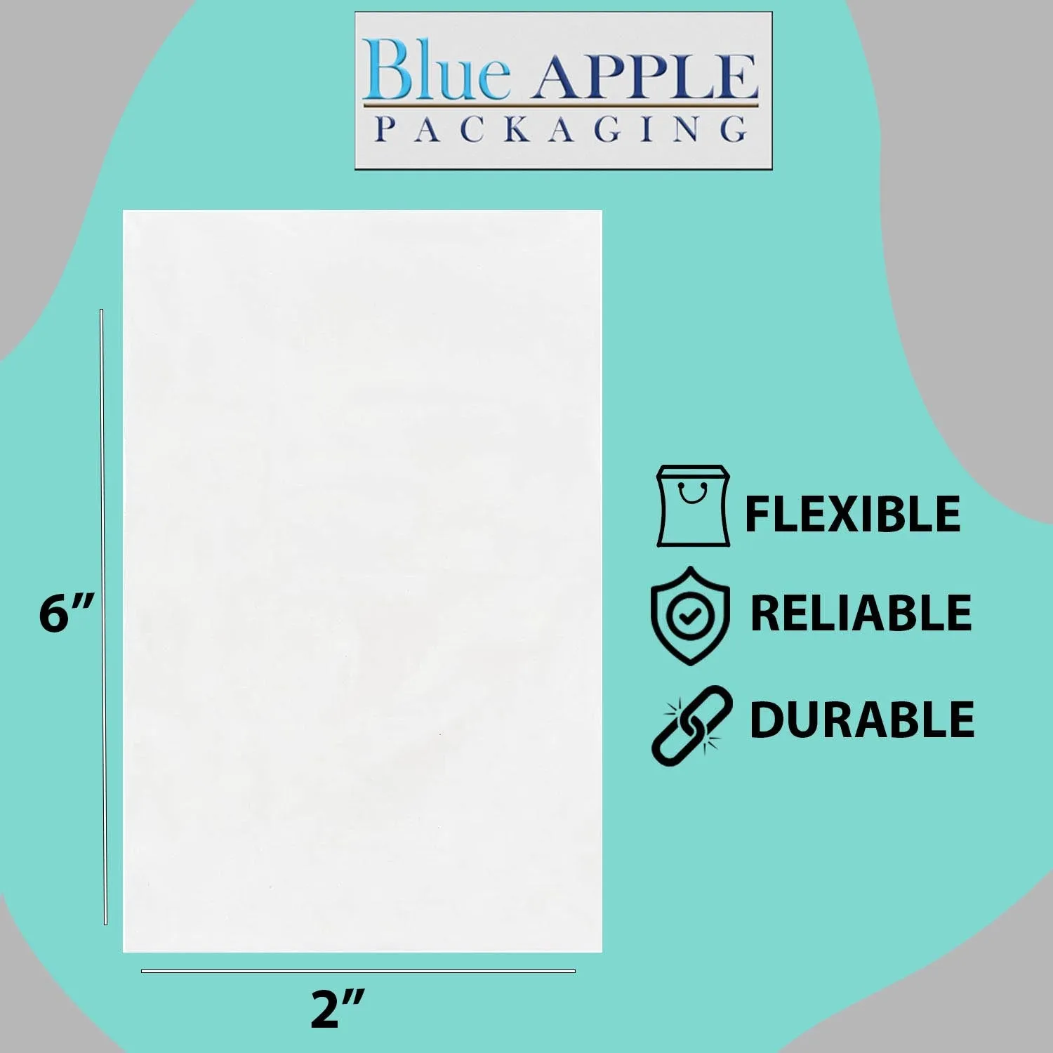 2X6 inches Clear Flat Poly Bags 2Mil Open Top (LDPE)