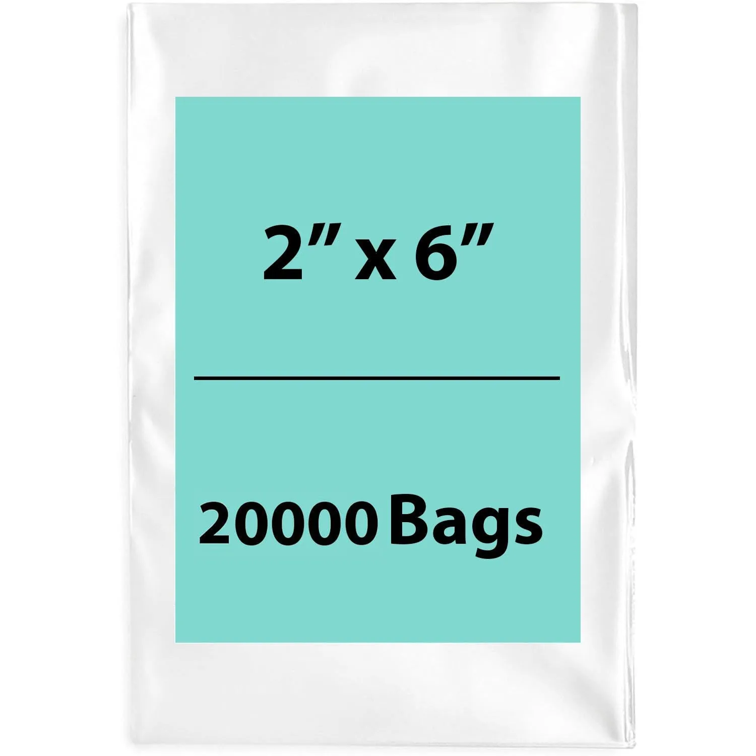 2X6 inches Clear Flat Poly Bags 2Mil Open Top (LDPE)