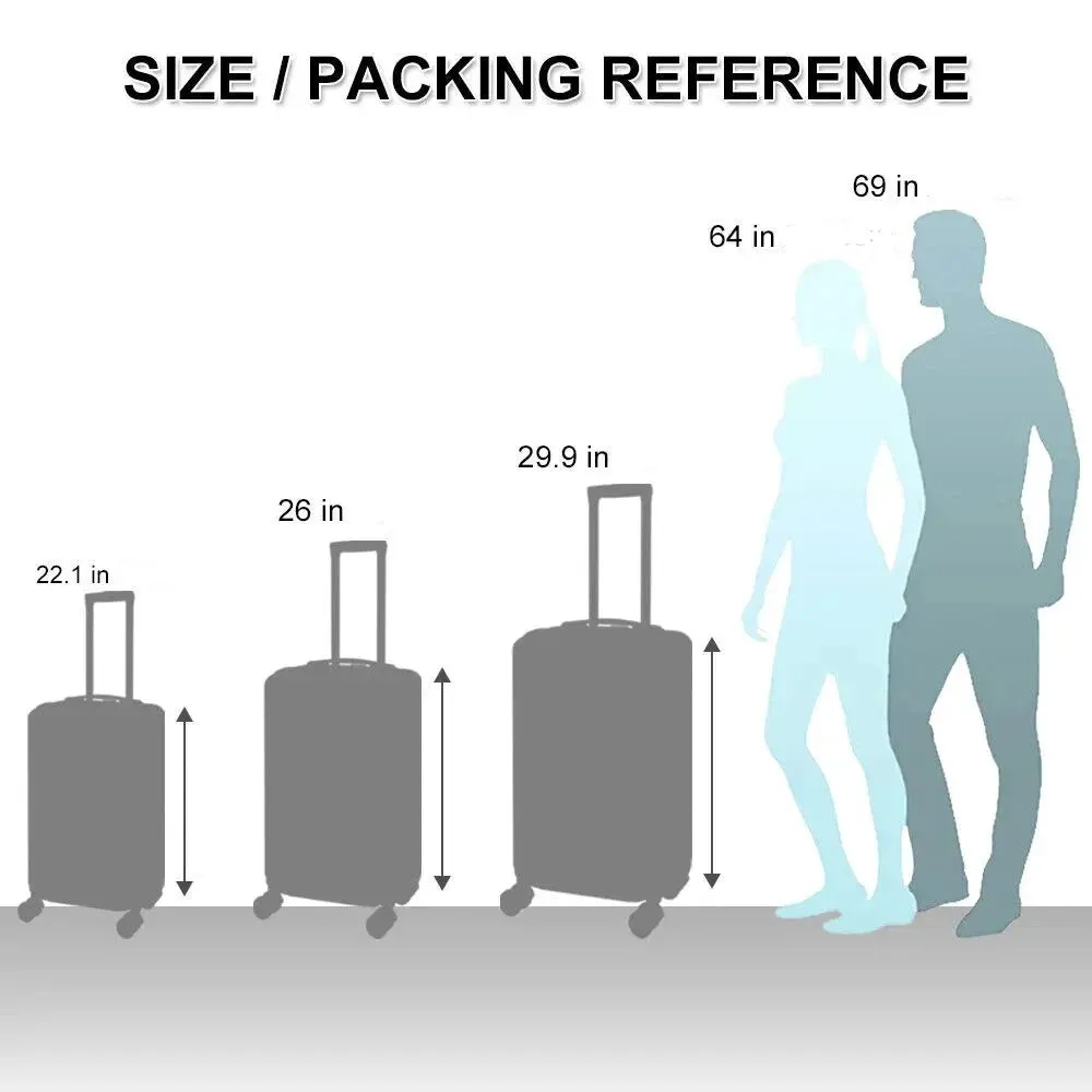 3-Piece Hardside Spinner Luggage Set - Blue/Silver - 20/24/28 inches