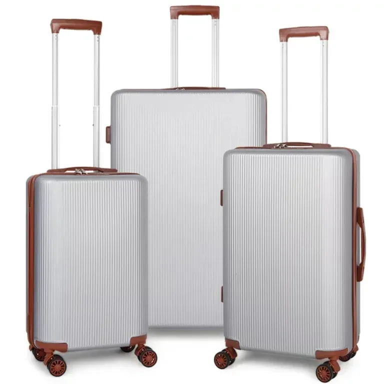 3-Piece Hardside Spinner Luggage Set - Blue/Silver - 20/24/28 inches
