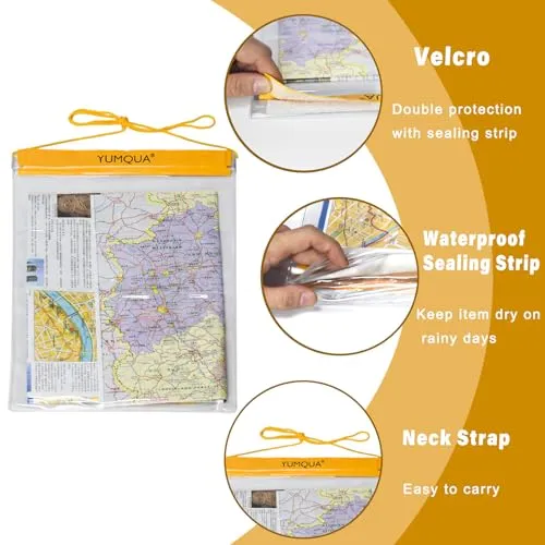 3pcs Waterproof Bags,Large Size Clear Watertight Pouch Holder for Map Camera Mobile Phone
