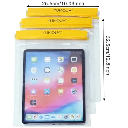 3pcs Waterproof Bags,Large Size Clear Watertight Pouch Holder for Map Camera Mobile Phone