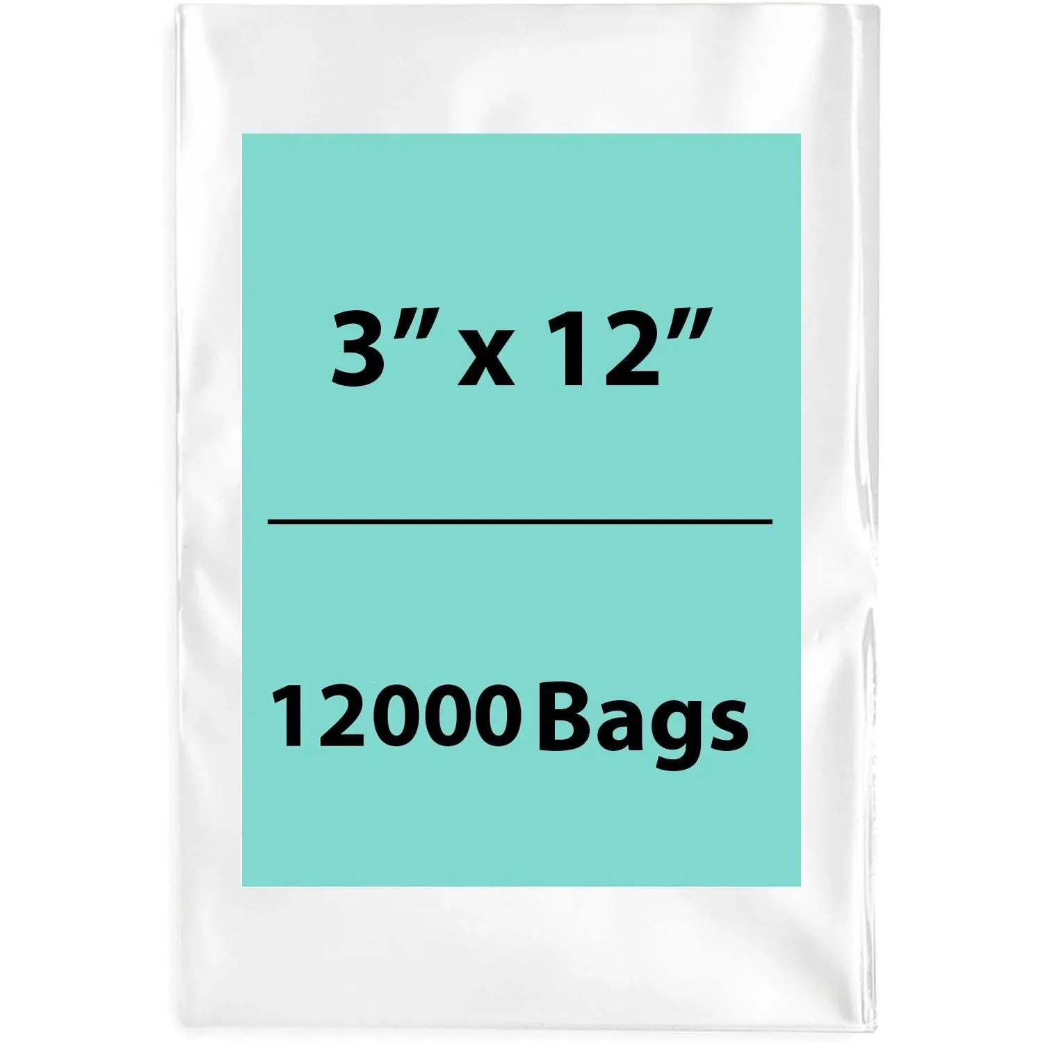 3X12 inches Clear Flat Poly Bags 1.5Mil Open Top (LDPE)