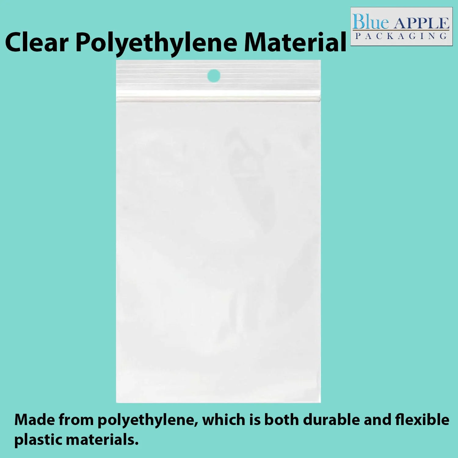 3X6 inches Reclosable Poly Bags with Hang Hole 2 Mil (LDPE) Single Track Zipper