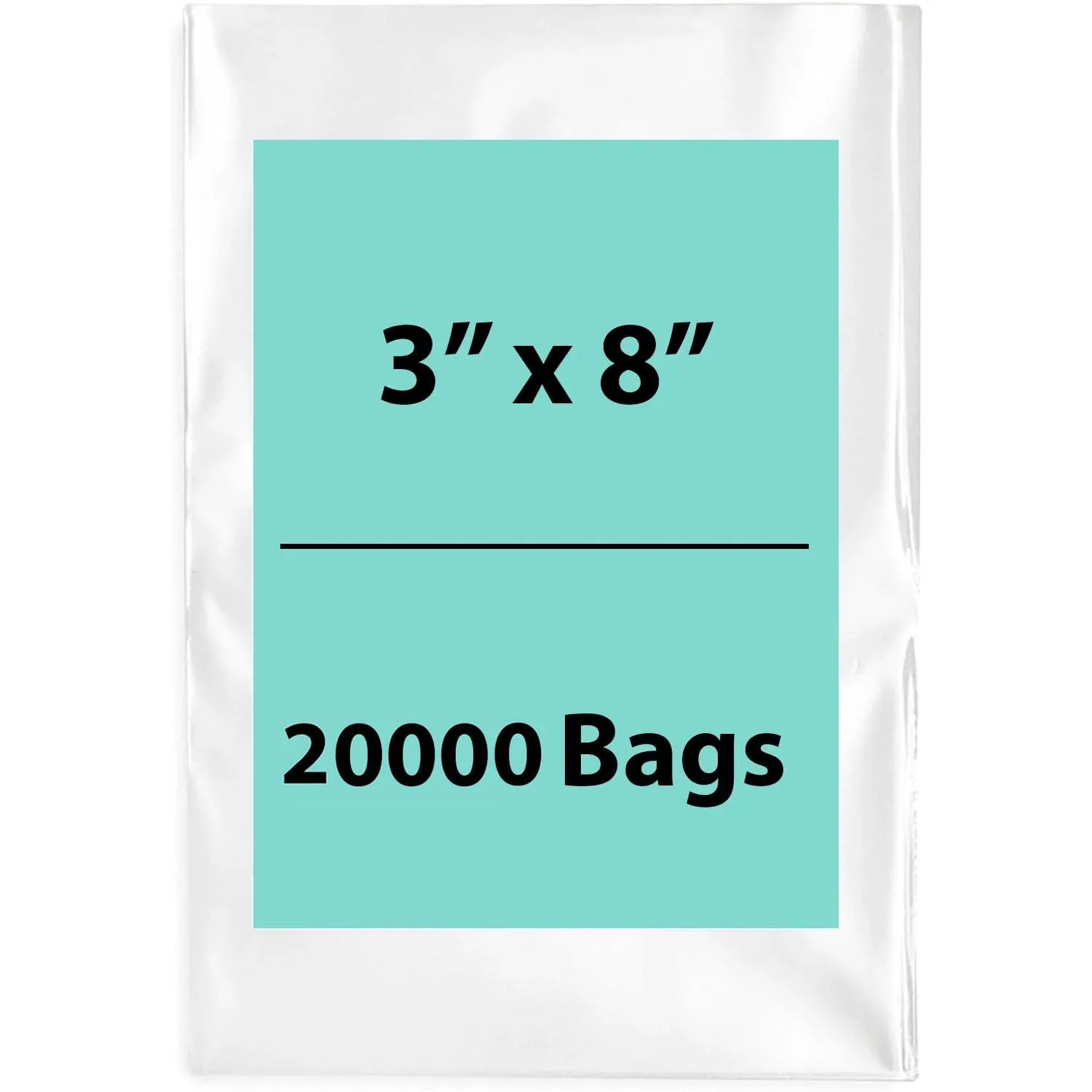 3X8 inches Clear Flat Poly Bags 1.5Mil Open Top (LDPE)