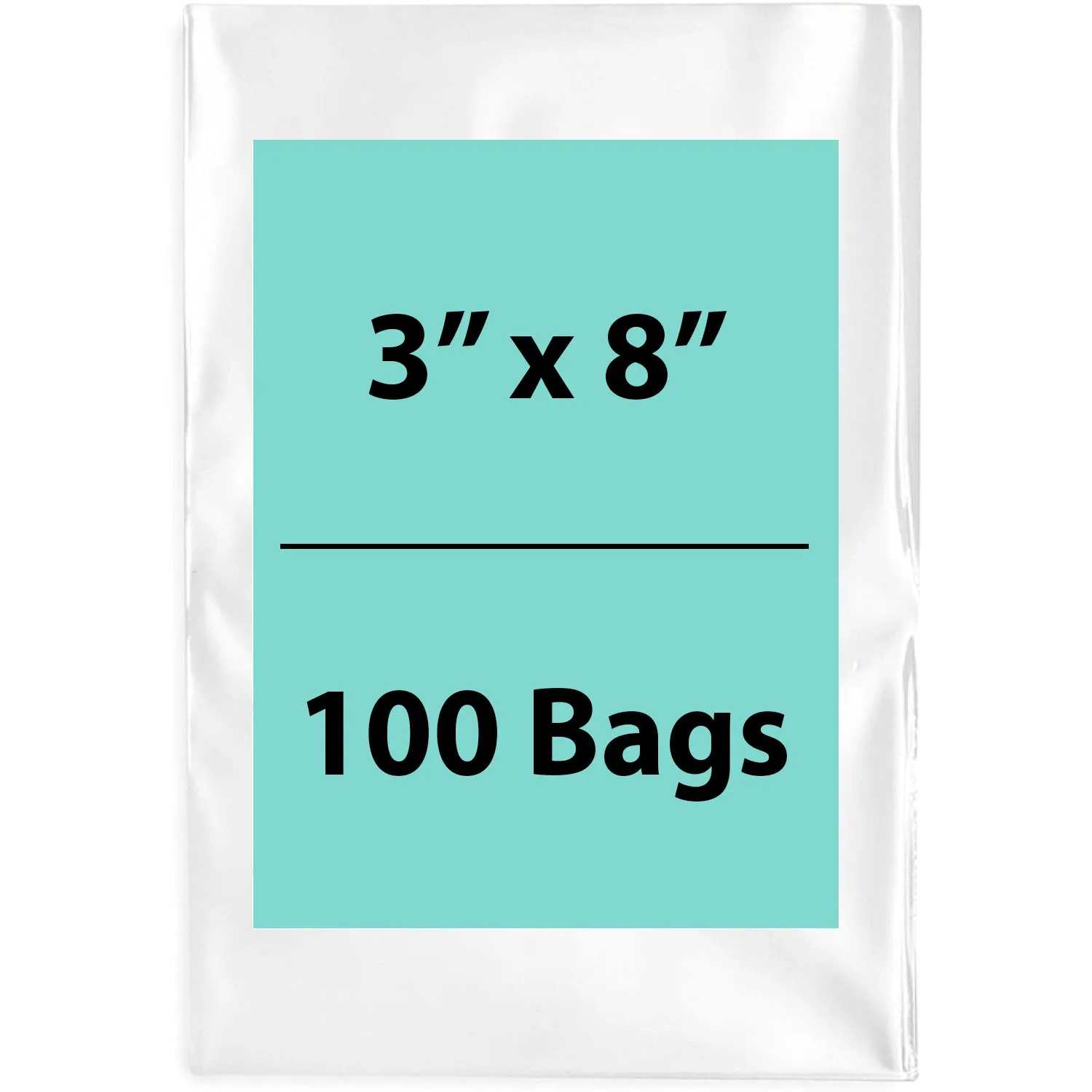3X8 inches Clear Flat Poly Bags 1.5Mil Open Top (LDPE)