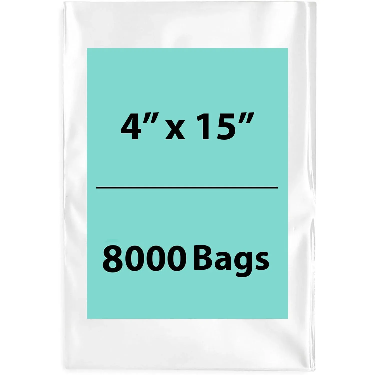 4X15 inches Clear Flat Poly Bags 1.5Mil Open Top (LDPE)