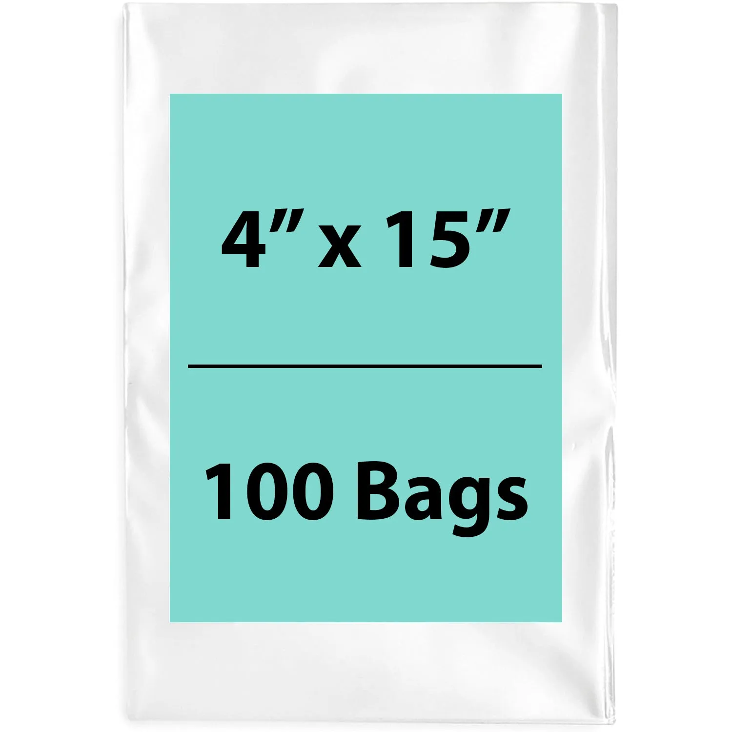 4X15 inches Clear Flat Poly Bags 1.5Mil Open Top (LDPE)