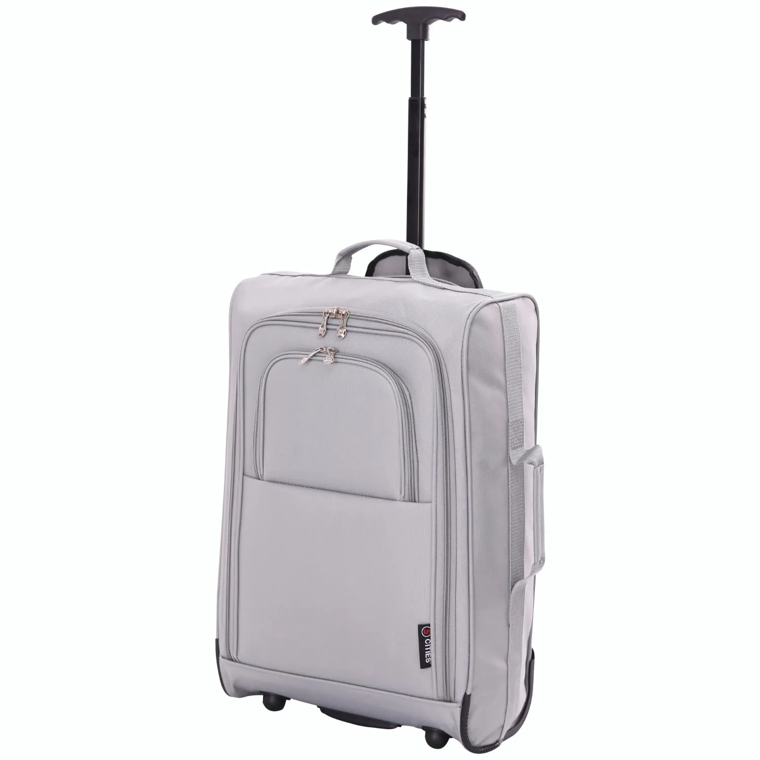 5 Cities (55x35x20cm) Lightweight Cabin Hand Luggage With a Retractable Telescopic Handle, Approved For Ryanair/easyJet/British Airways & more