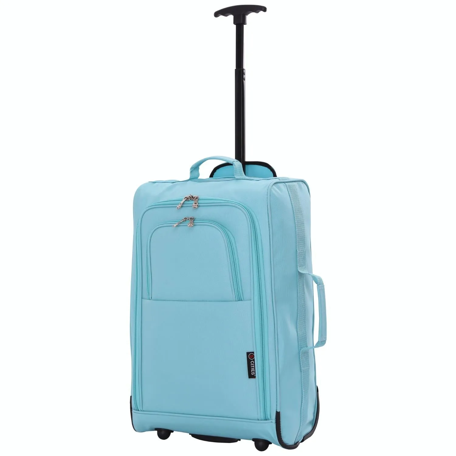 5 Cities (55x35x20cm) Lightweight Cabin Hand Luggage With a Retractable Telescopic Handle, Approved For Ryanair/easyJet/British Airways & more