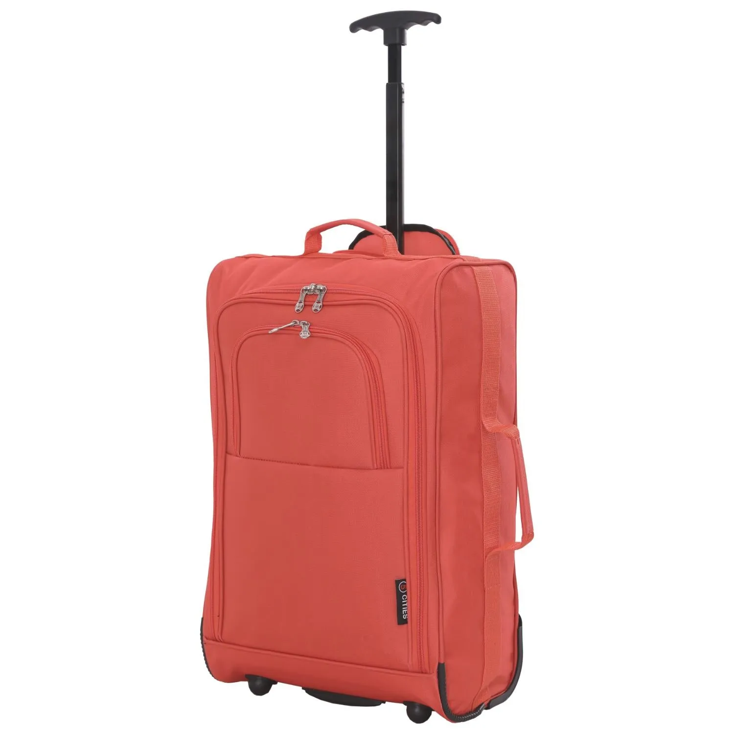 5 Cities (55x35x20cm) Lightweight Cabin Hand Luggage With a Retractable Telescopic Handle, Approved For Ryanair/easyJet/British Airways & more