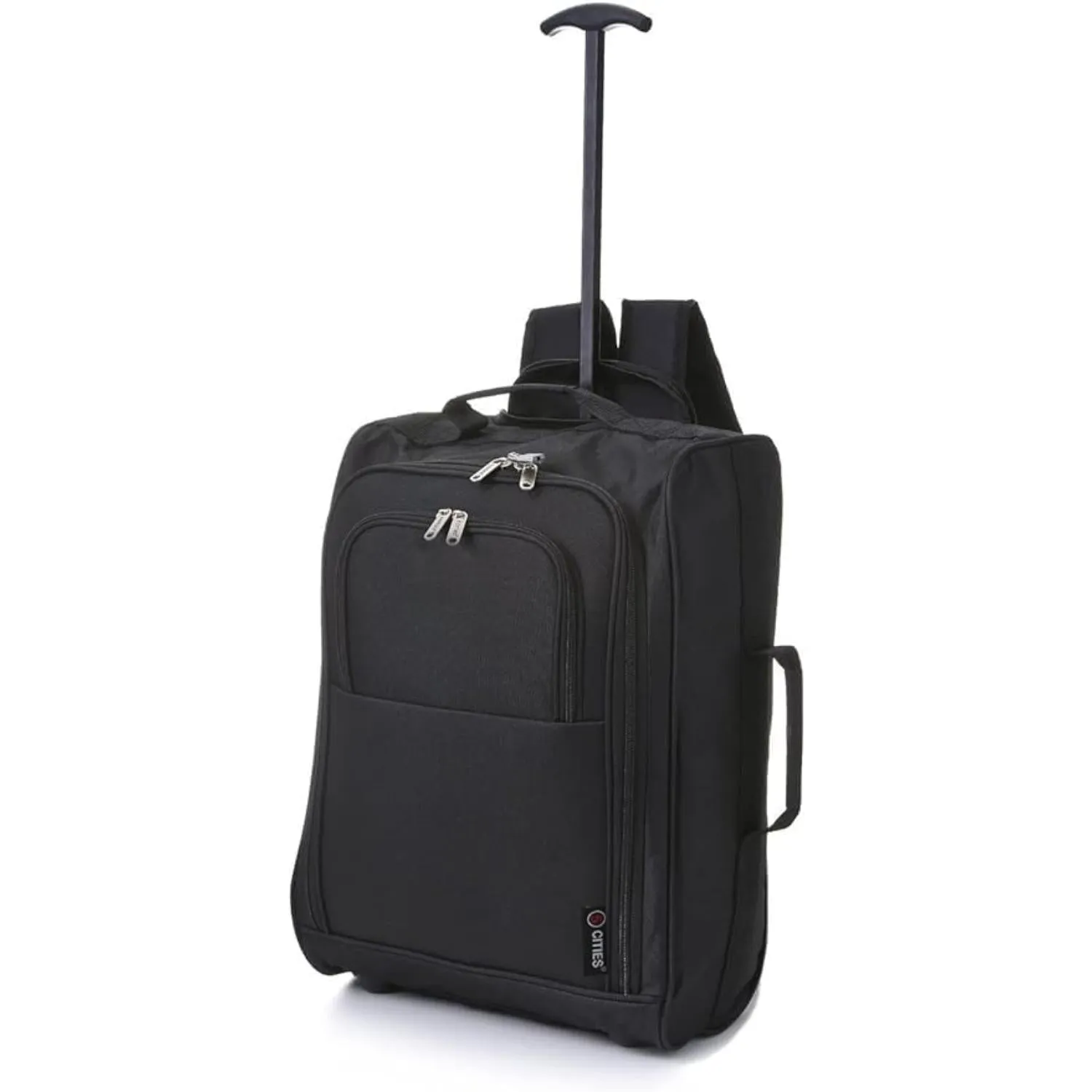 5 Cities (55x35x20cm) Lightweight Cabin Hand Luggage With a Retractable Telescopic Handle, Approved For Ryanair/easyJet/British Airways & more