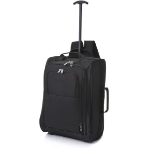 5 Cities (55x35x20cm) Lightweight Cabin Hand Luggage With a Retractable Telescopic Handle, Approved For Ryanair/easyJet/British Airways & more