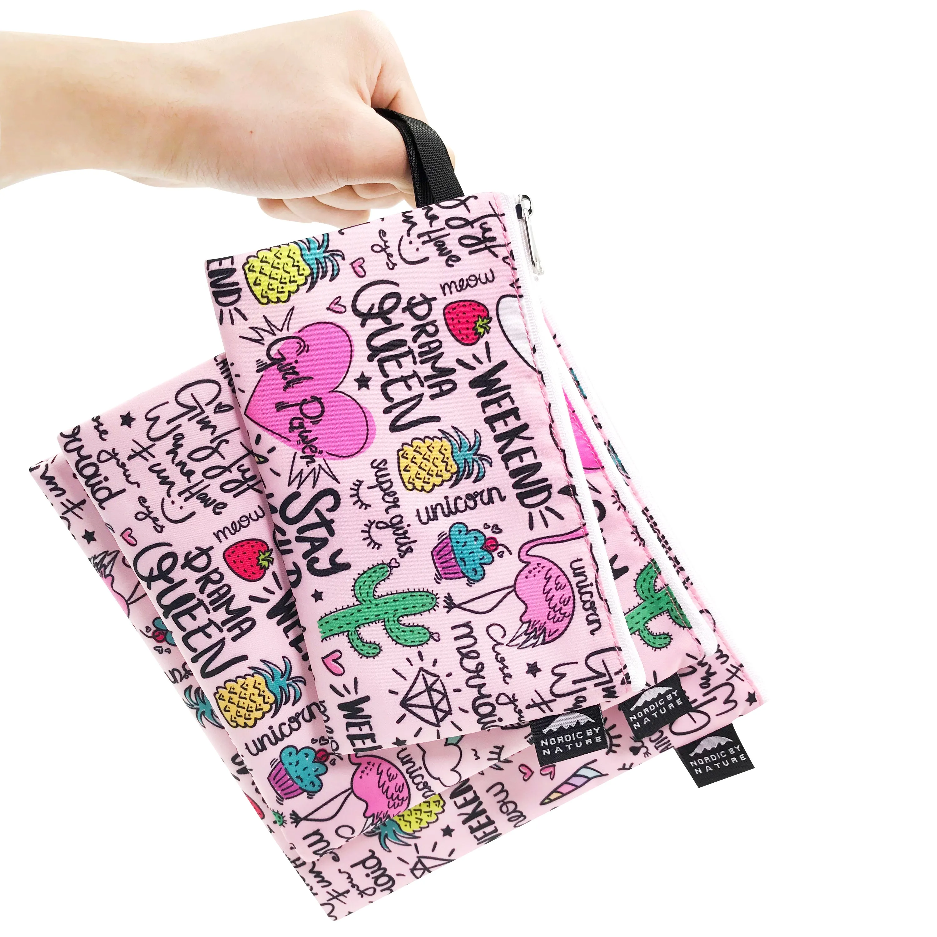 5 Dual-Layer Reusable Sandwich Bags - Unicorns & Rainbows