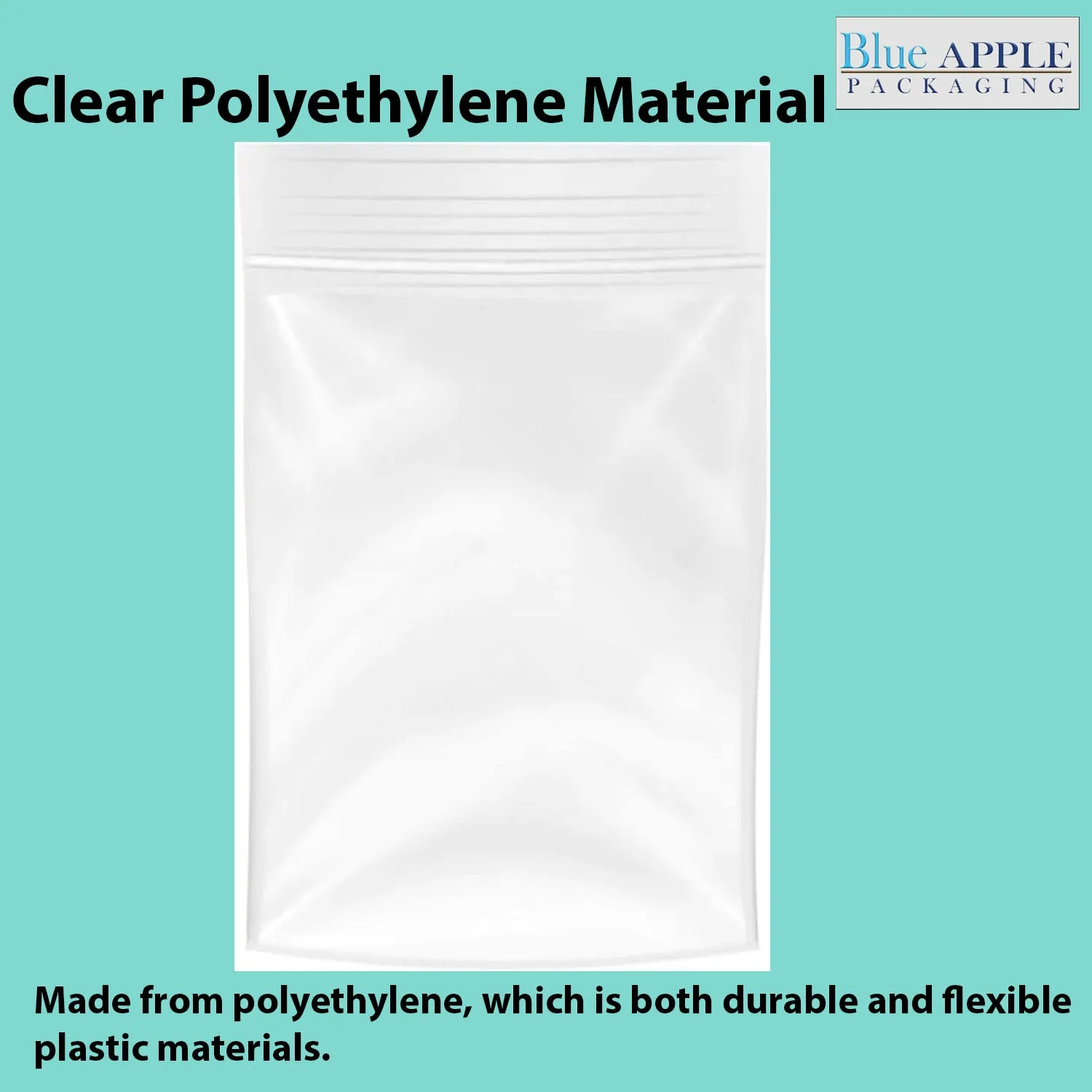 5X12 inches Reclosable Single Line Zipper Poly Bags 2 Mil (LDPE)