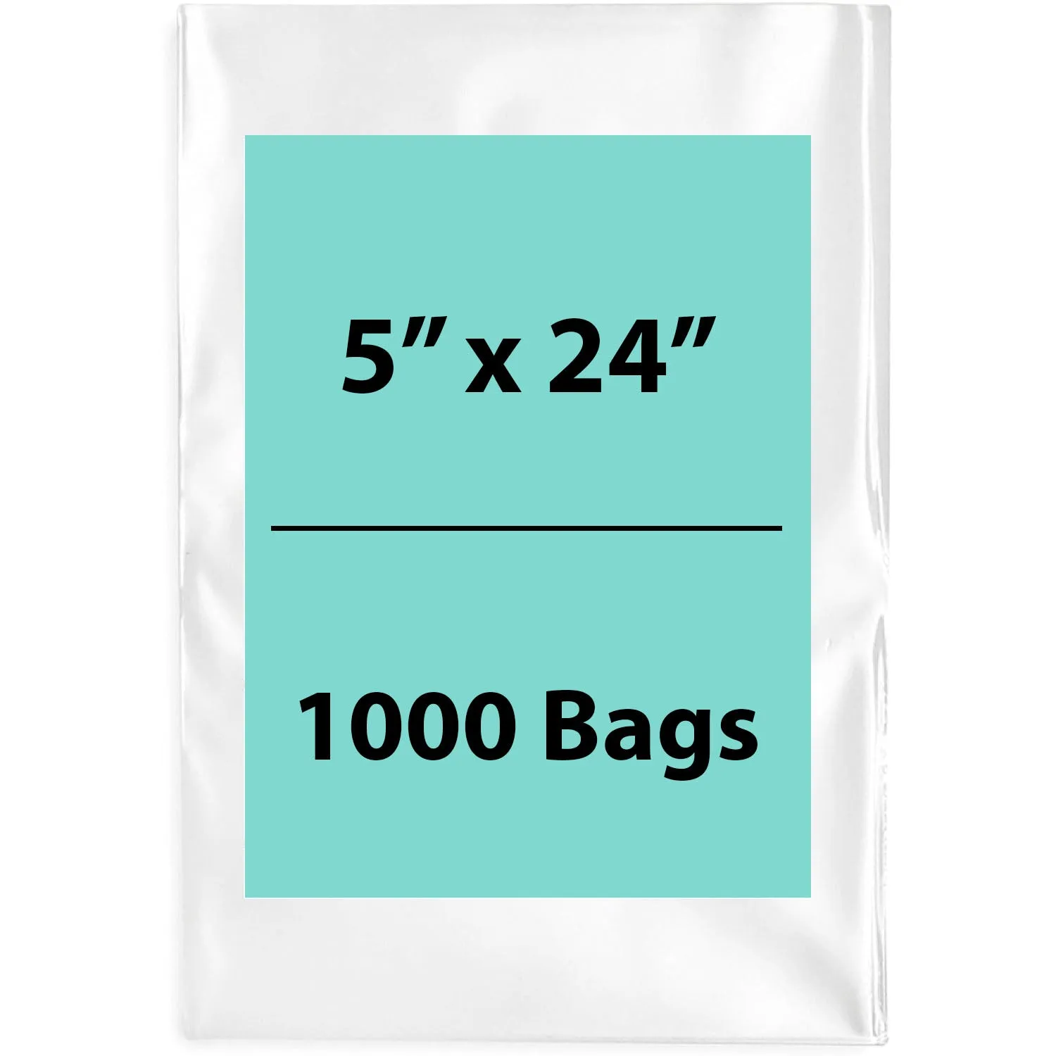 5X24 inches Clear Flat Poly Bags 1.5Mil Open Top (LDPE)