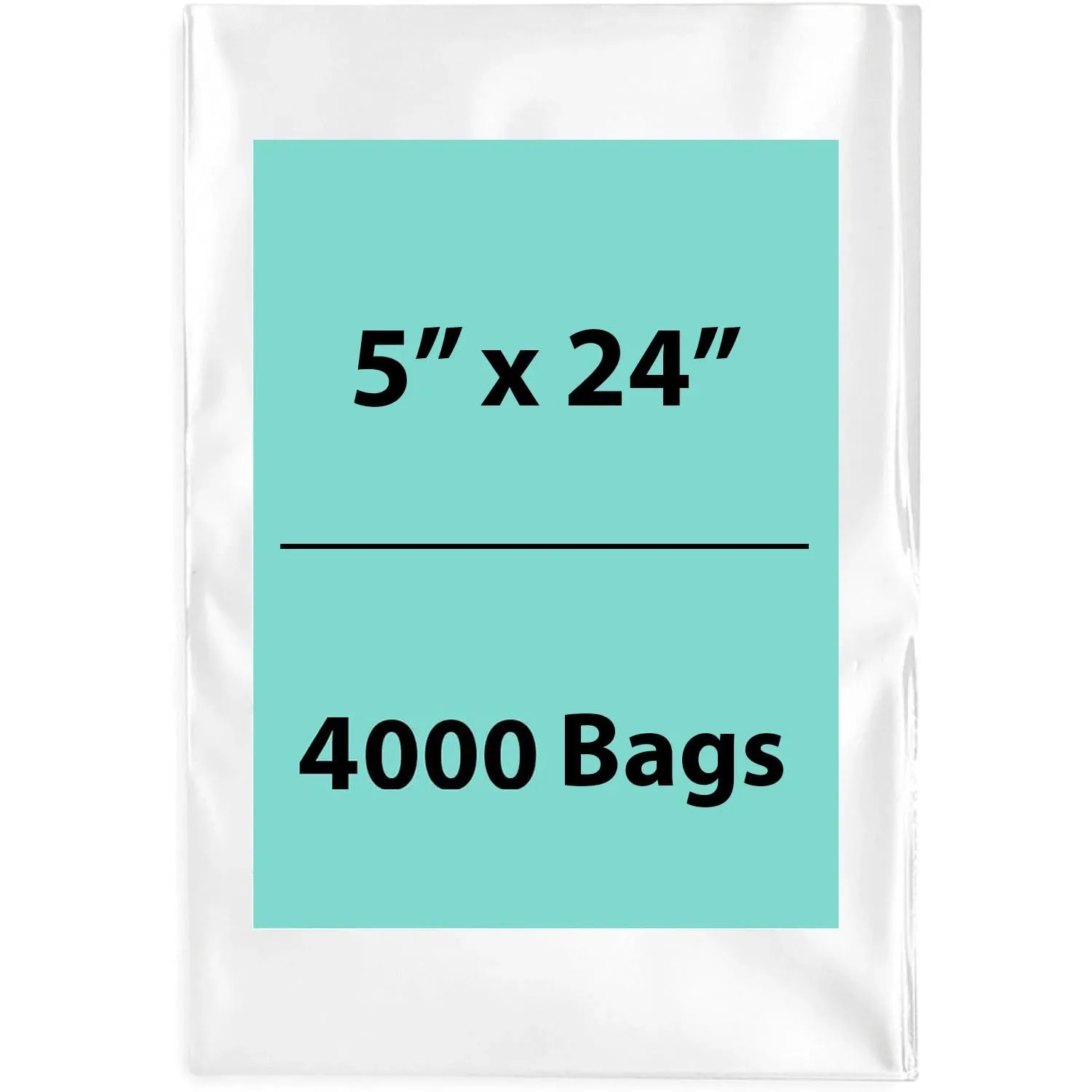 5X24 inches Clear Flat Poly Bags 1.5Mil Open Top (LDPE)