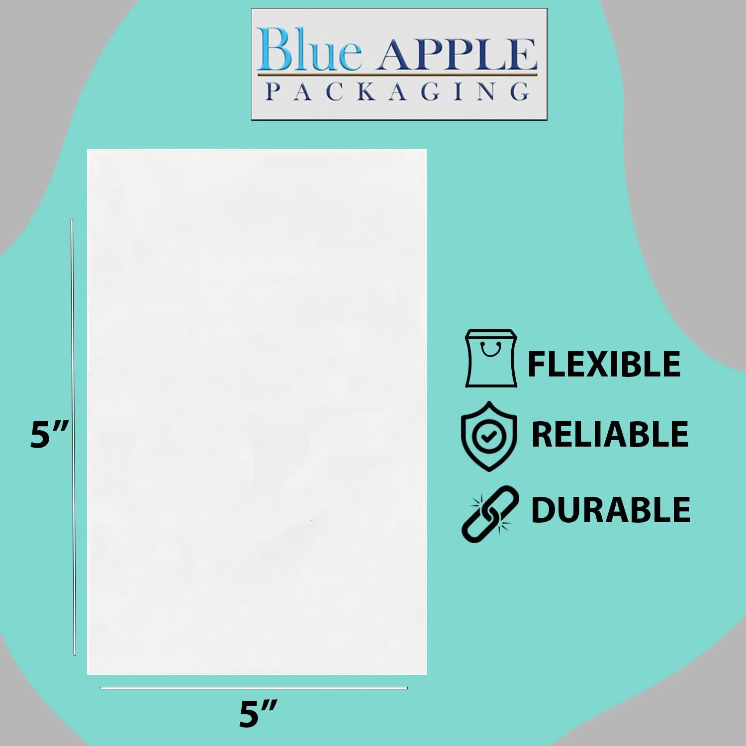 5X5 inches Clear Flat Poly Bags 3Mil Open Top (LDPE)