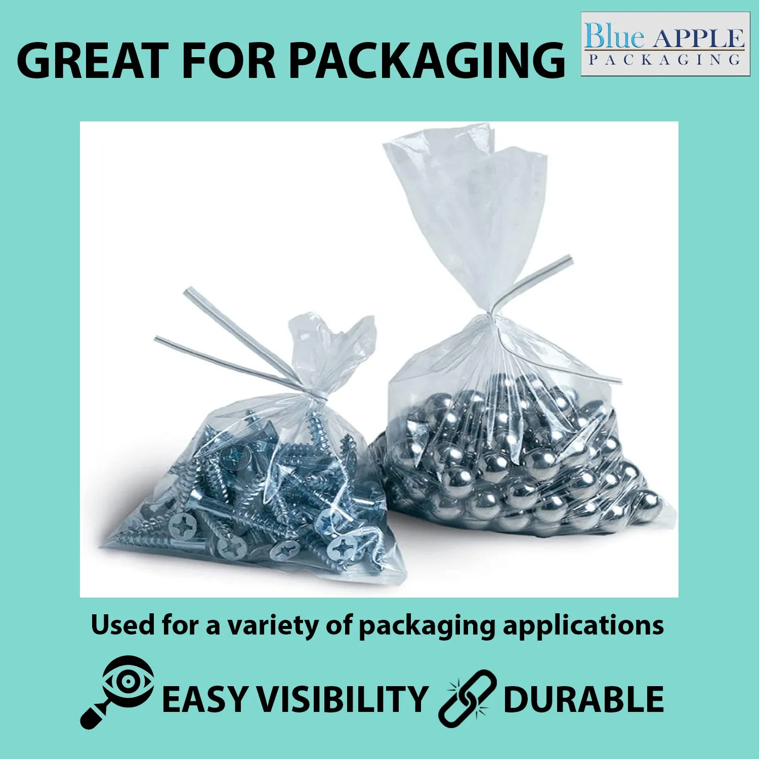 5X5 inches Clear Flat Poly Bags 3Mil Open Top (LDPE)